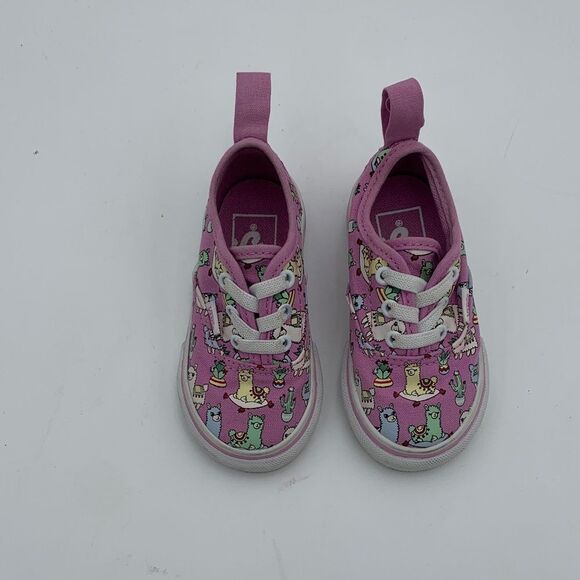 Vans purple alpaca and cactus print slip on sneakers toddler size 4.5 - Picture 3 of 9